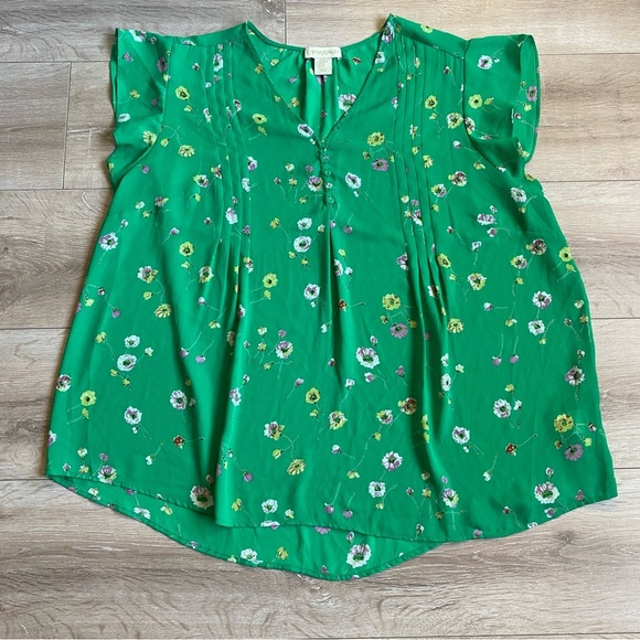 Cynthia Rowley blouse top ditsy floral shirt 2XL plus size - Picture 2 of 6